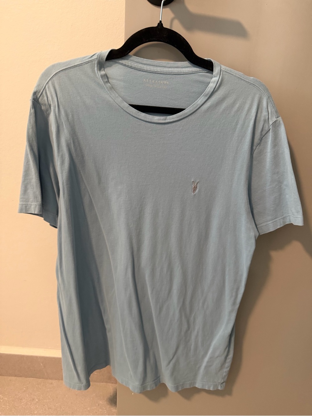 AllSaints Pale Blue Crewneck Short Sleeve T-Shirt